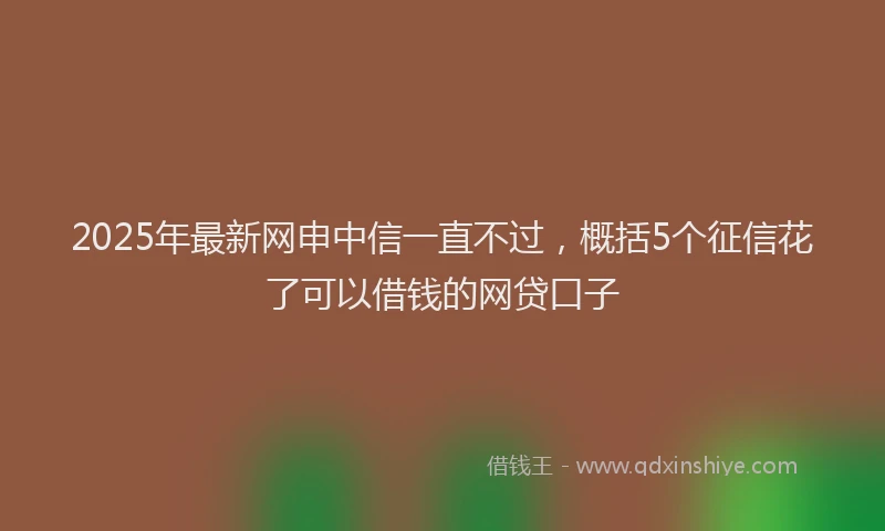 2025年最新网申中信一直不过，概括5个征信花了可以借钱的网贷口子