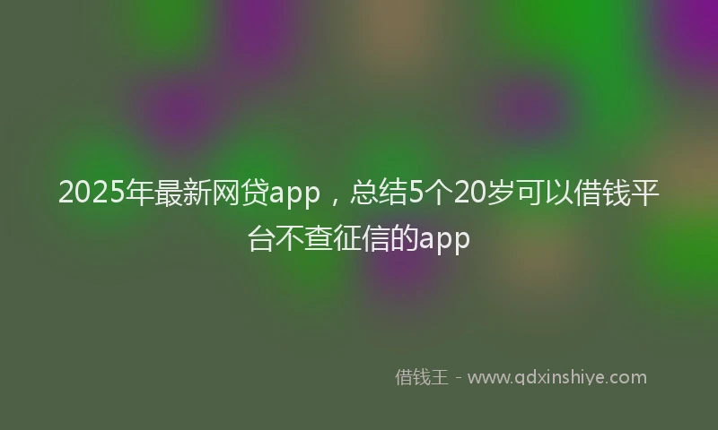 2025年最新网贷app，总结5个20岁可以借钱平台不查征信的app
