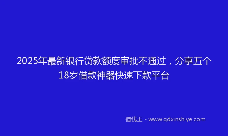 2025年最新银行贷款额度审批不通过，分享五个18岁借款神器快速下款平台