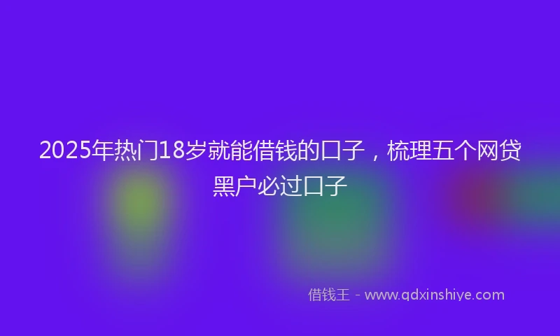 2025年热门18岁就能借钱的口子，梳理五个网贷黑户必过口子