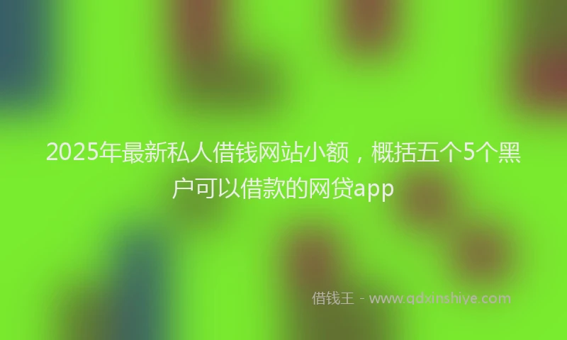 2025年最新私人借钱网站小额，概括五个5个黑户可以借款的网贷app