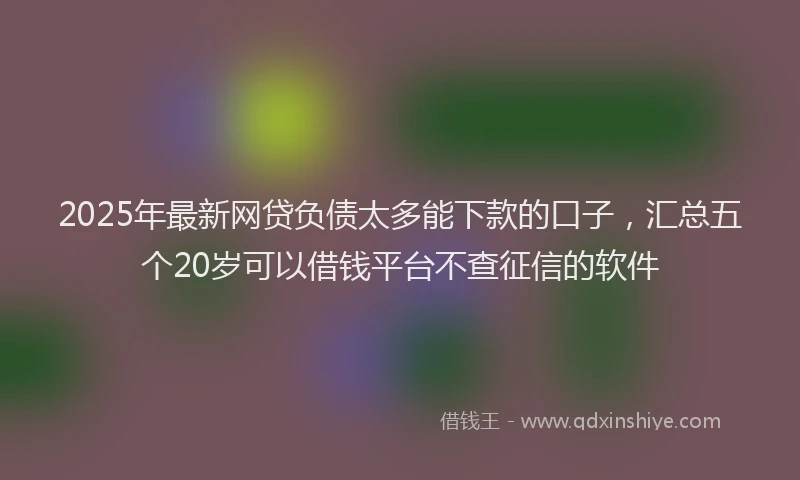 2025年最新网贷负债太多能下款的口子，汇总五个20岁可以借钱平台不查征信的软件