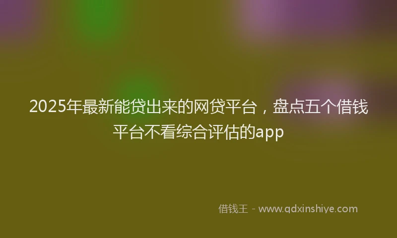 2025年最新能贷出来的网贷平台，盘点五个借钱平台不看综合评估的app