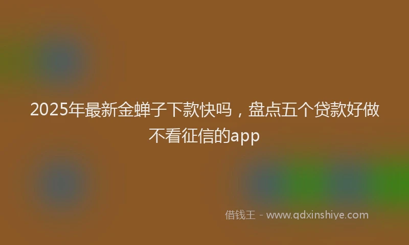 2025年最新金蝉子下款快吗，盘点五个贷款好做不看征信的app