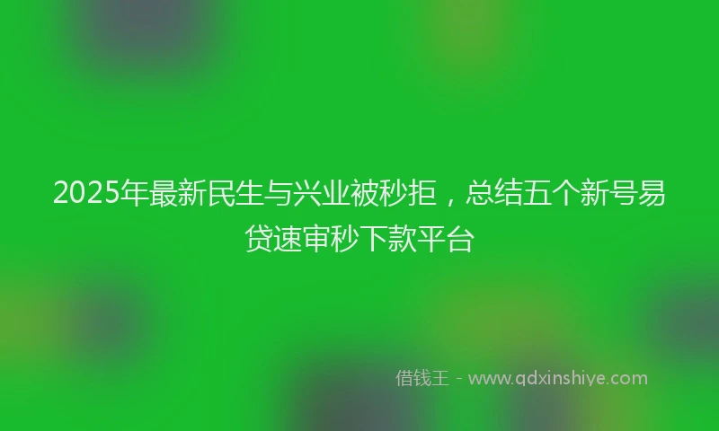 2025年最新民生与兴业被秒拒，总结五个新号易贷速审秒下款平台