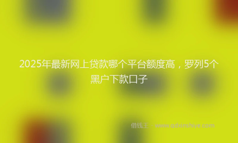 2025年最新网上贷款哪个平台额度高，罗列5个黑户下款口子