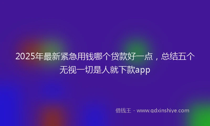 2025年最新紧急用钱哪个贷款好一点，总结五个无视一切是人就下款app
