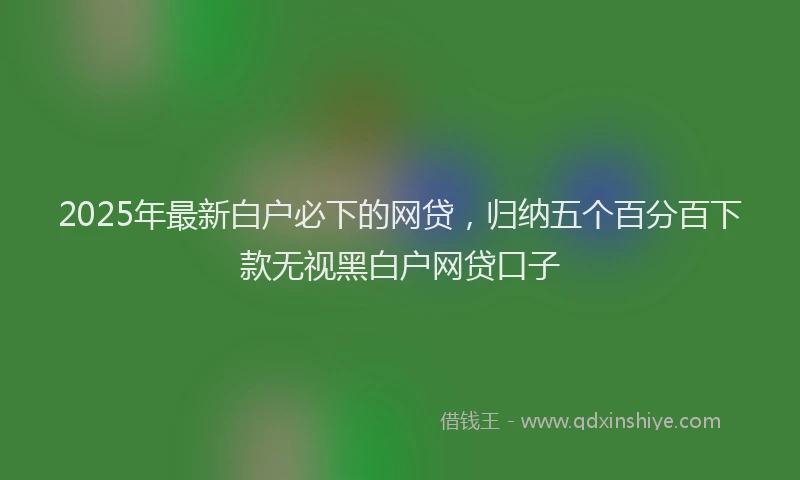 2025年最新白户必下的网贷，归纳五个百分百下款无视黑白户网贷口子
