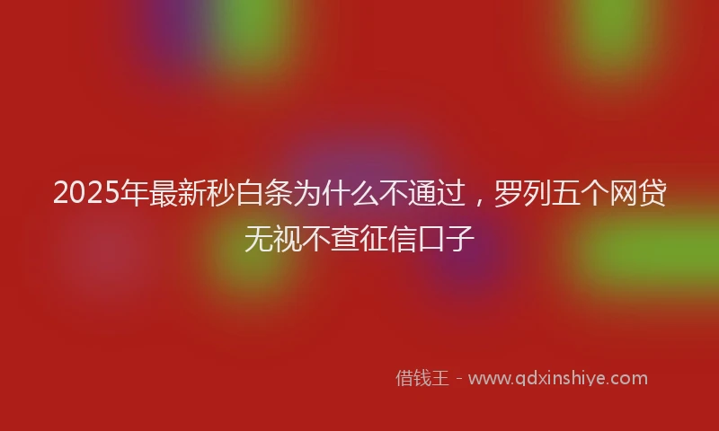 2025年最新秒白条为什么不通过，罗列五个网贷无视不查征信口子
