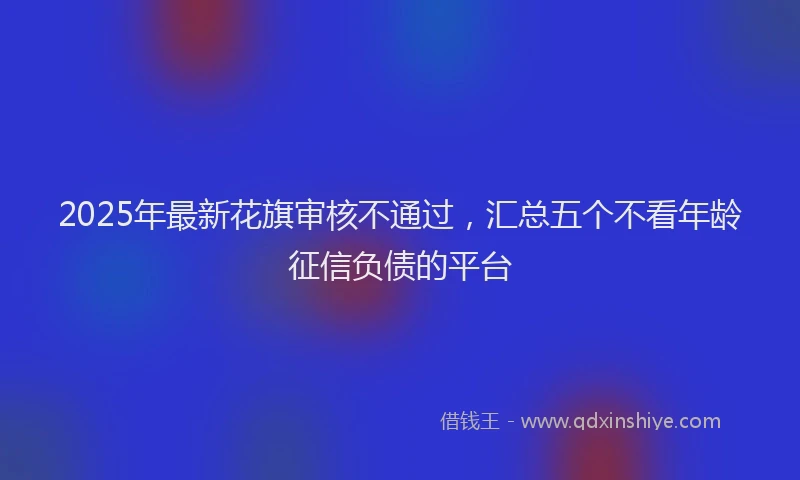 2025年最新花旗审核不通过，汇总五个不看年龄征信负债的平台