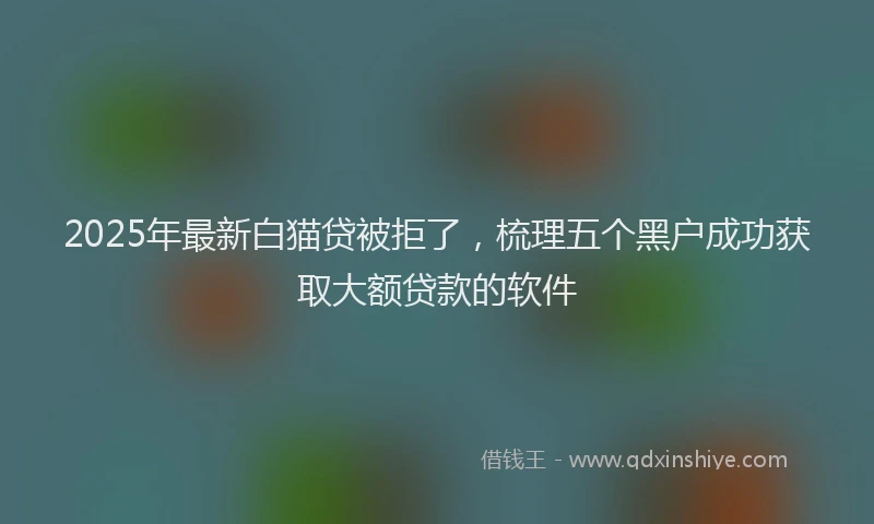 2025年最新白猫贷被拒了，梳理五个黑户成功获取大额贷款的软件