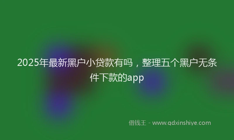 2025年最新黑户小贷款有吗，整理五个黑户无条件下款的app