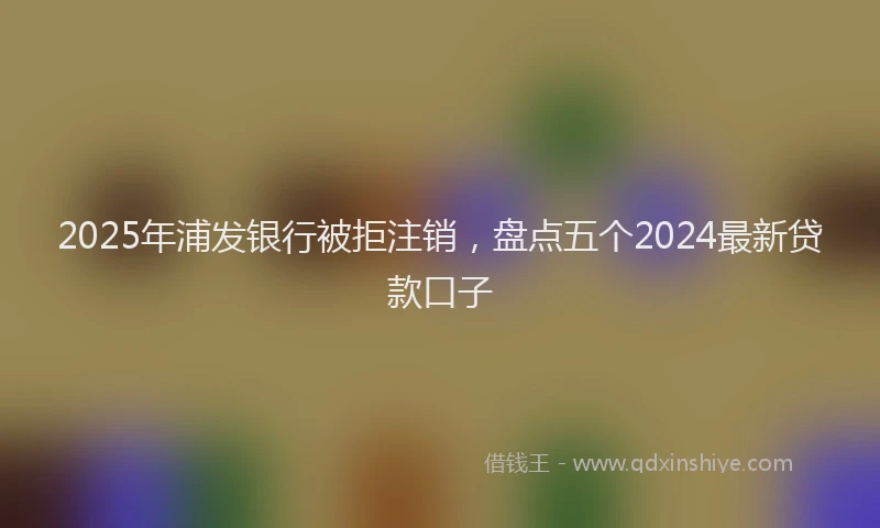 2025年浦发银行被拒注销，盘点五个2024最新贷款口子