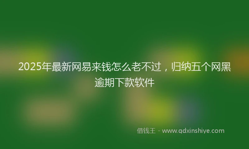 2025年最新网易来钱怎么老不过，归纳五个网黑逾期下款软件