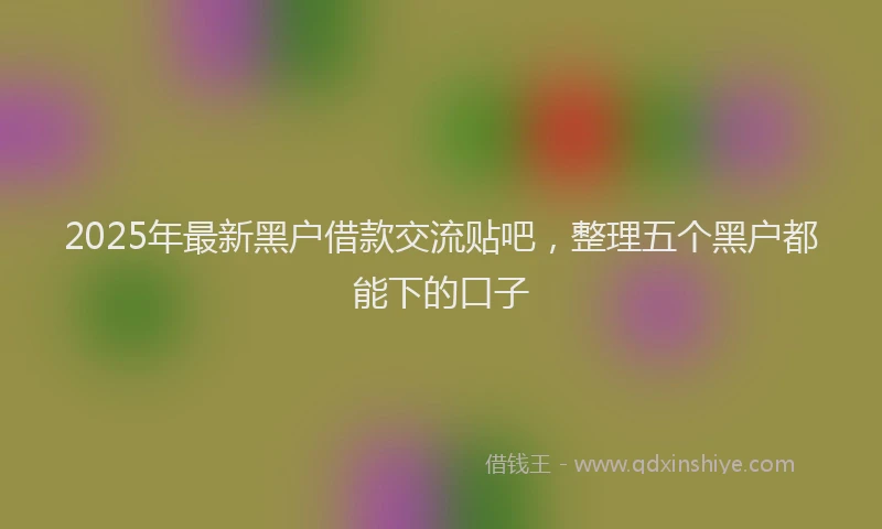 2025年最新黑户借款交流贴吧，整理五个黑户都能下的口子