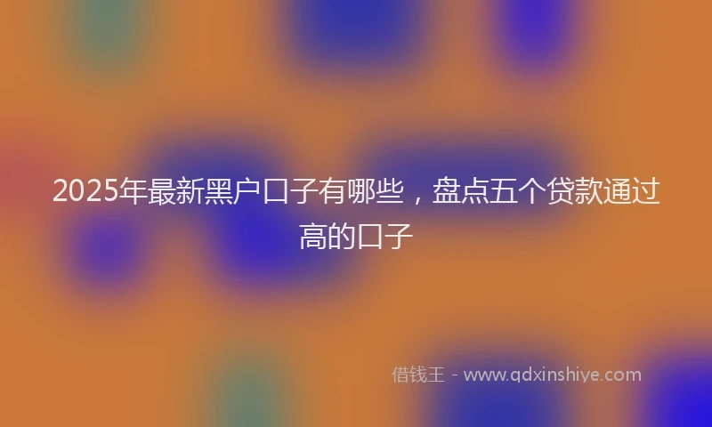 2025年最新黑户口子有哪些，盘点五个贷款通过高的口子