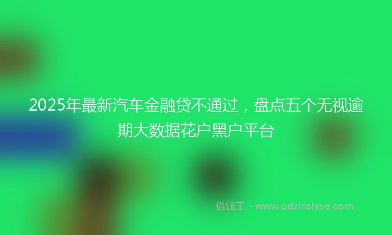 2025年最新汽车金融贷不通过，盘点五个无视逾期大数据花户黑户平台