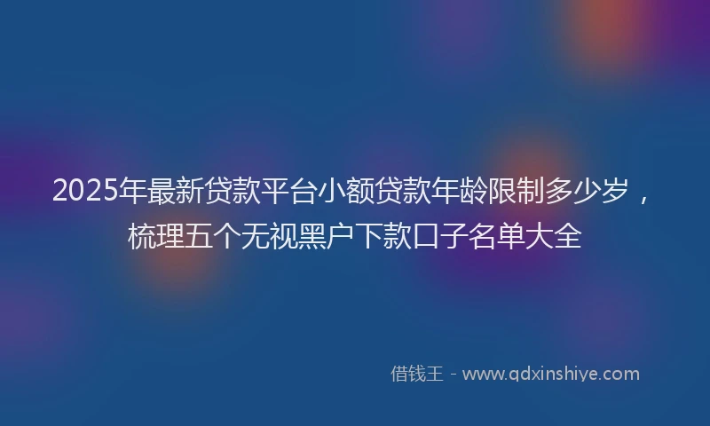 2025年最新贷款平台小额贷款年龄限制多少岁，梳理五个无视黑户下款口子名单大全