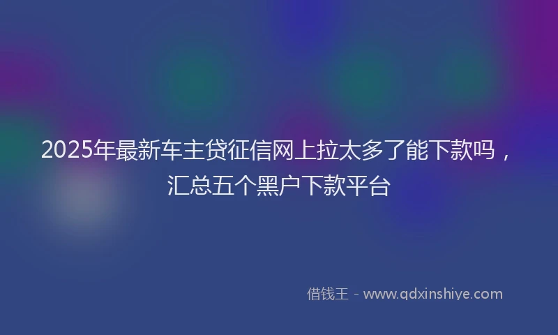 2025年最新车主贷征信网上拉太多了能下款吗，汇总五个黑户下款平台