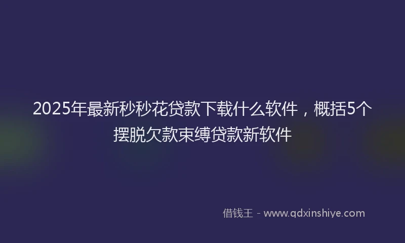 2025年最新秒秒花贷款下载什么软件，概括5个摆脱欠款束缚贷款新软件