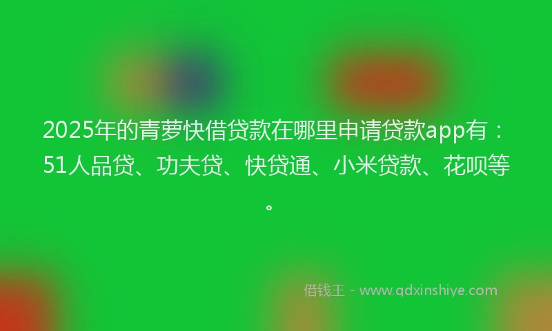2025年的青萝快借贷款在哪里申请贷款app有：51人品贷、功夫贷、快贷通、小米贷款、花呗等。