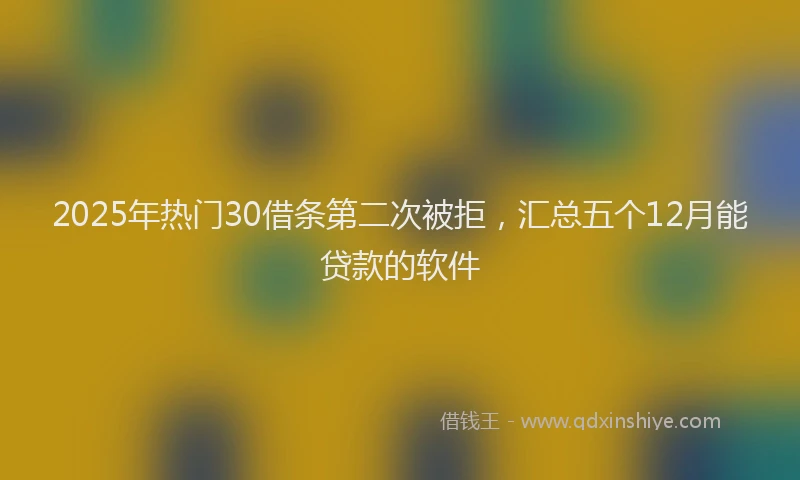 2025年热门30借条第二次被拒，汇总五个12月能贷款的软件