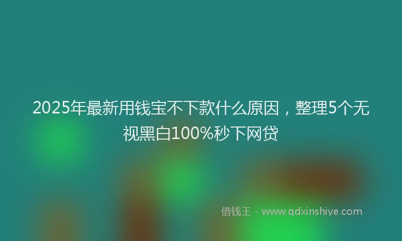 2025年最新用钱宝不下款什么原因，整理5个无视黑白100%秒下网贷
