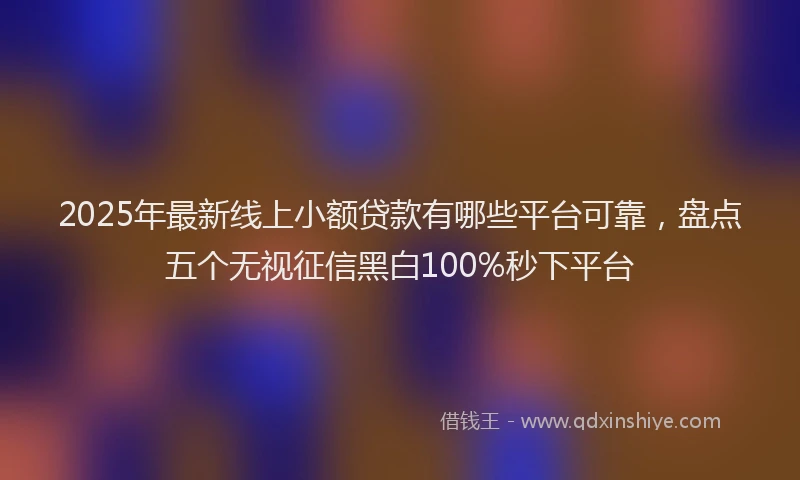 2025年最新线上小额贷款有哪些平台可靠，盘点五个无视征信黑白100%秒下平台