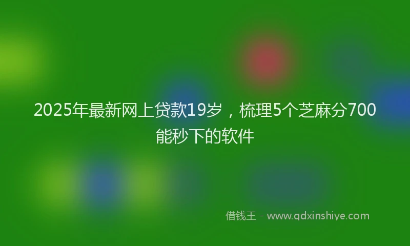 2025年最新网上贷款19岁，梳理5个芝麻分700能秒下的软件