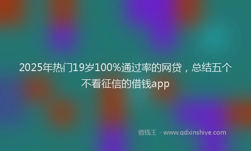 2025年热门19岁100%通过率的网贷，总结五个不看征信的借钱app