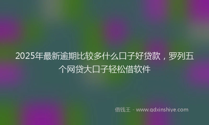 2025年最新逾期比较多什么口子好贷款，罗列五个网贷大口子轻松借软件