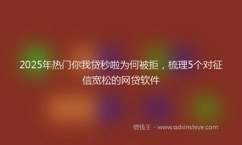 2025年热门你我贷秒啦为何被拒，梳理5个对征信宽松的网贷软件