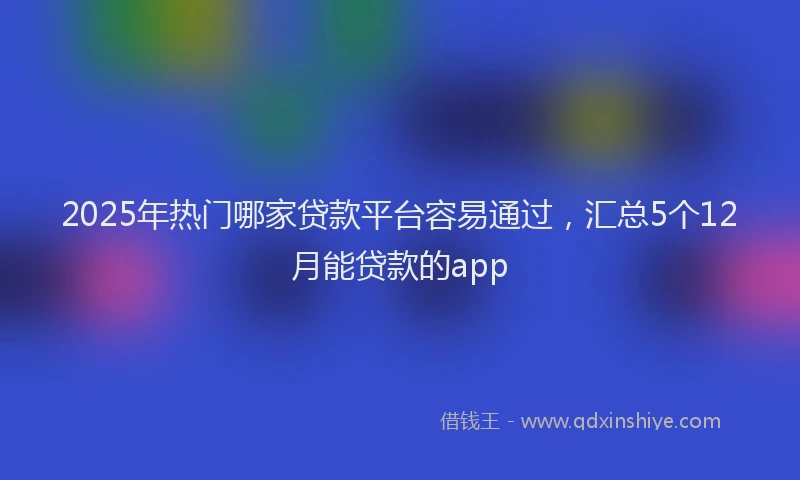 2025年热门哪家贷款平台容易通过，汇总5个12月能贷款的app