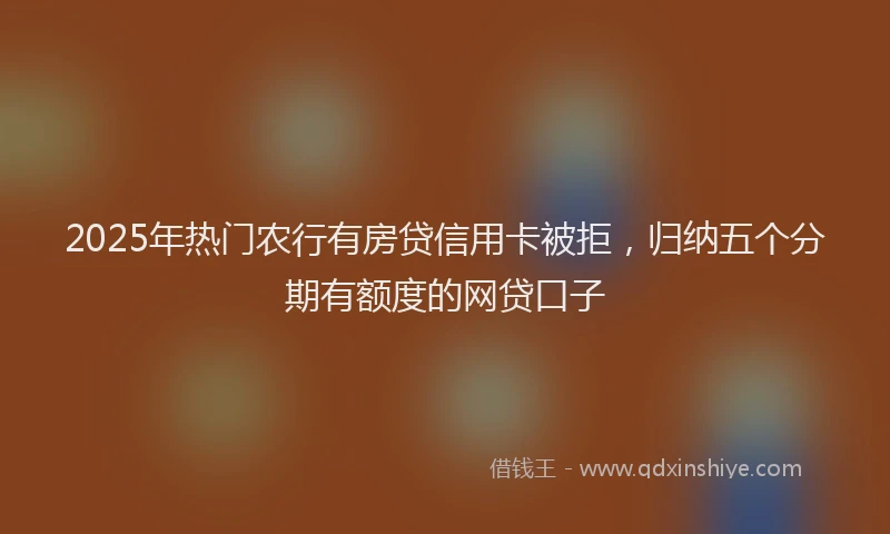 2025年热门农行有房贷信用卡被拒，归纳五个分期有额度的网贷口子
