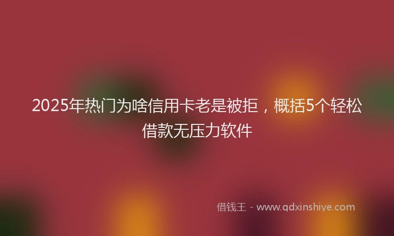 2025年热门为啥信用卡老是被拒，概括5个轻松借款无压力软件