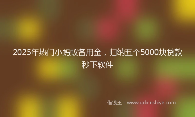 2025年热门小蚂蚁备用金,归纳五个5000块贷款秒下软件