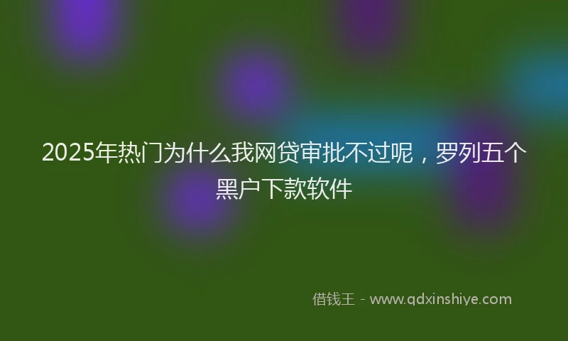 2025年热门为什么我网贷审批不过呢，罗列五个黑户下款软件