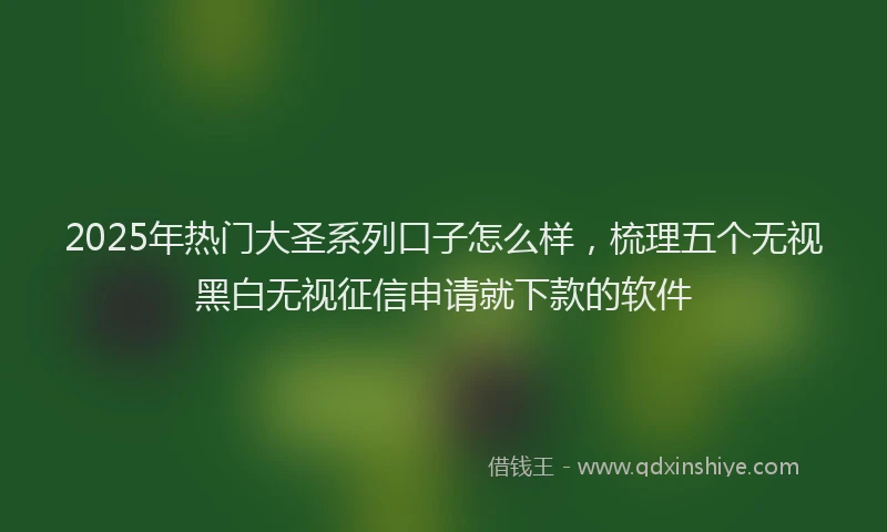 2025年热门大圣系列口子怎么样，梳理五个无视黑白无视征信申请就下款的软件