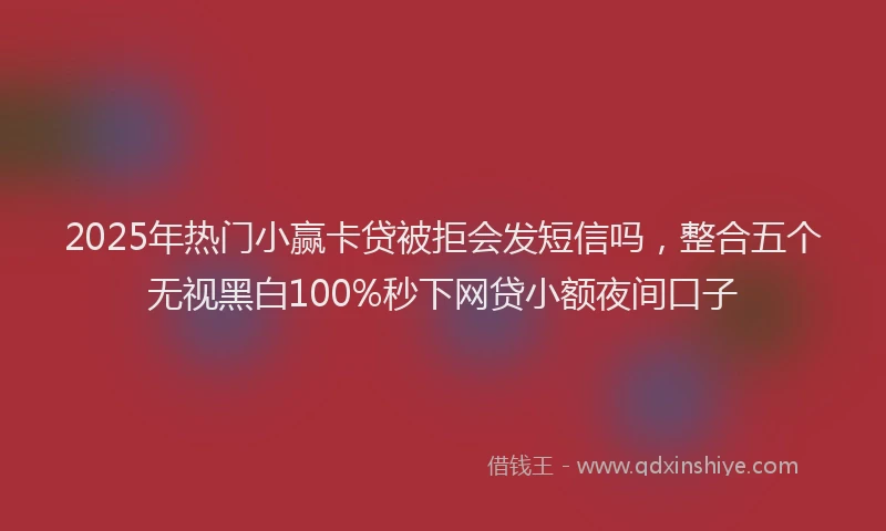 2025年热门小赢卡贷被拒会发短信吗，整合五个无视黑白100%秒下网贷小额夜间口子
