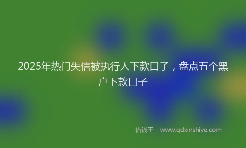 2025年热门失信被执行人下款口子，盘点五个黑户下款口子