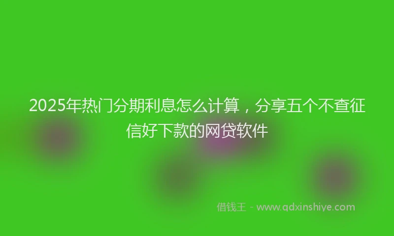 2025年热门分期利息怎么计算，分享五个不查征信好下款的网贷软件