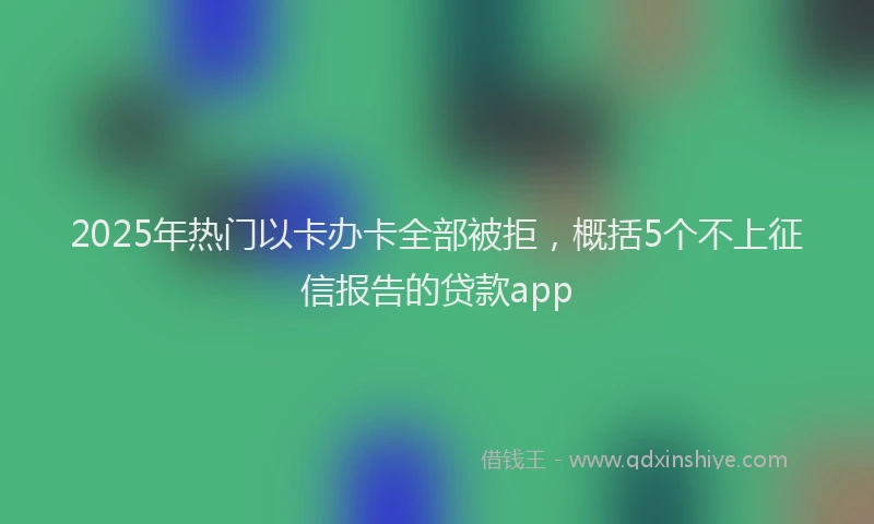 2025年热门以卡办卡全部被拒，概括5个不上征信报告的贷款app
