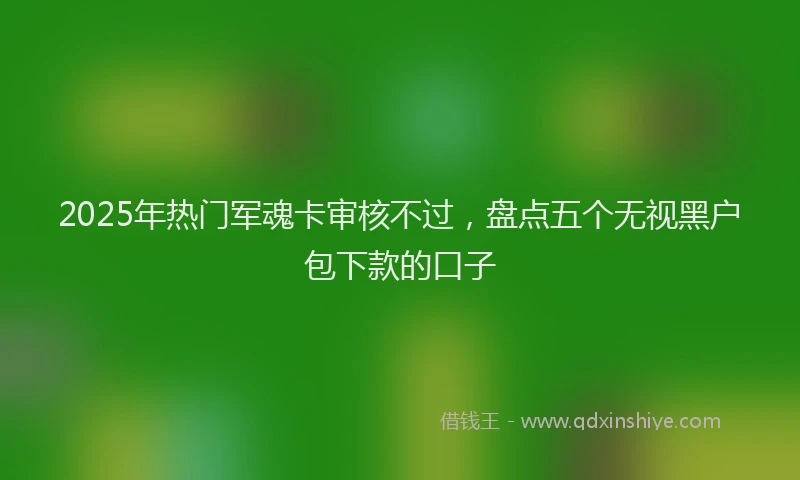 2025年热门军魂卡审核不过，盘点五个无视黑户包下款的口子
