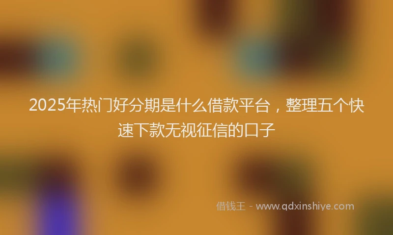 2025年热门好分期是什么借款平台，整理五个快速下款无视征信的口子