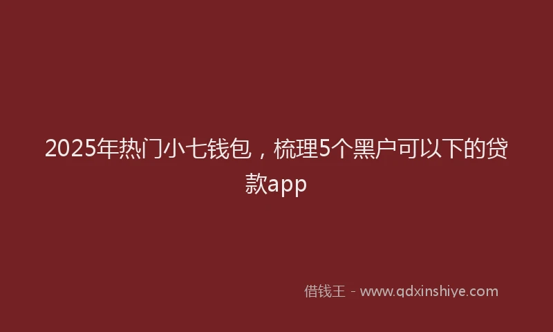 2025年热门小七钱包，梳理5个黑户可以下的贷款app