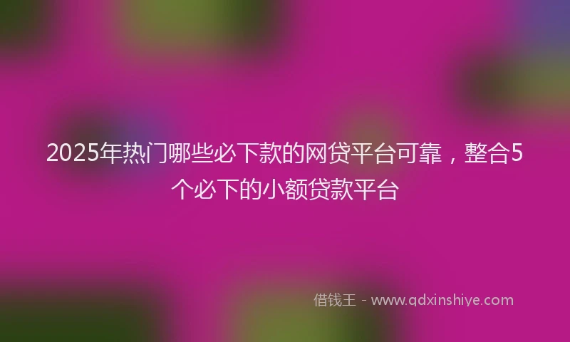 2025年热门哪些必下款的网贷平台可靠，整合5个必下的小额贷款平台