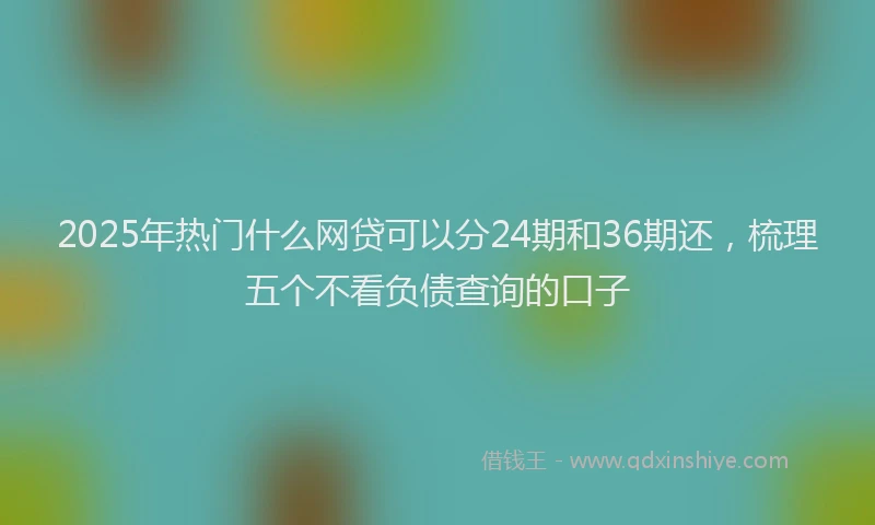2025年热门什么网贷可以分24期和36期还，梳理五个不看负债查询的口子