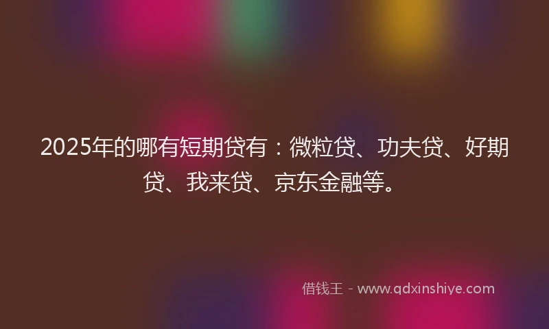 2025年的哪有短期贷有：微粒贷、功夫贷、好期贷、我来贷、京东金融等。