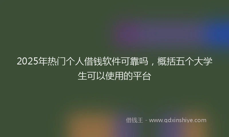2025年热门个人借钱软件可靠吗，概括五个大学生可以使用的平台
