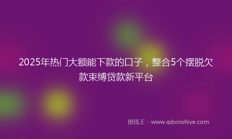 2025年热门大额能下款的口子，整合5个摆脱欠款束缚贷款新平台